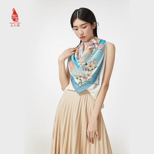 SAINTJOY/上久楷 女式真丝方巾 绸都印象 FJS20004 商品图7