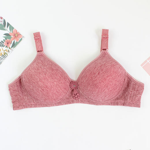 YY-688文胸彩棉薄款大码胸罩无钢圈简约时尚中老年内衣 商品图5