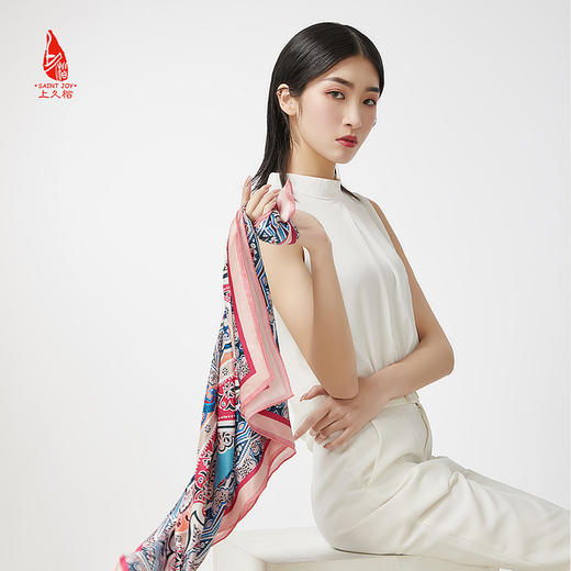 SAINTJOY/上久楷 真丝方巾 锦绣满天FJS19049 商品图2