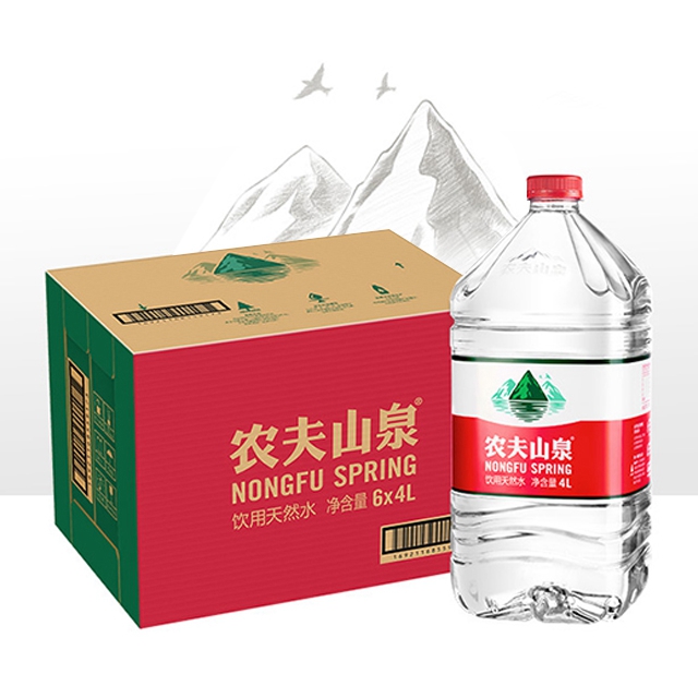 【农夫山泉】4L*6瓶/箱，饮用天然水