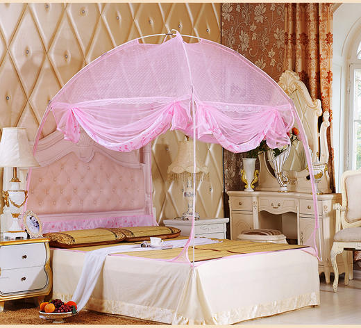 MR 蒙古包蚊帐1.8m床1.5双人家用有底三开门支架1.2米床单人学生宿舍 商品图6