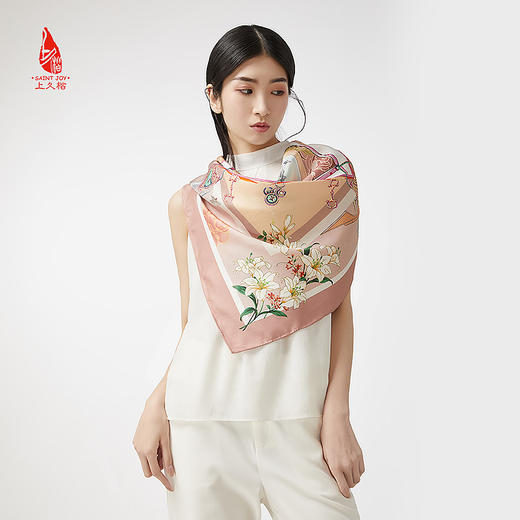SAINTJOY/上久楷 女式真丝方巾 绸都印象 FJS20004 商品图4