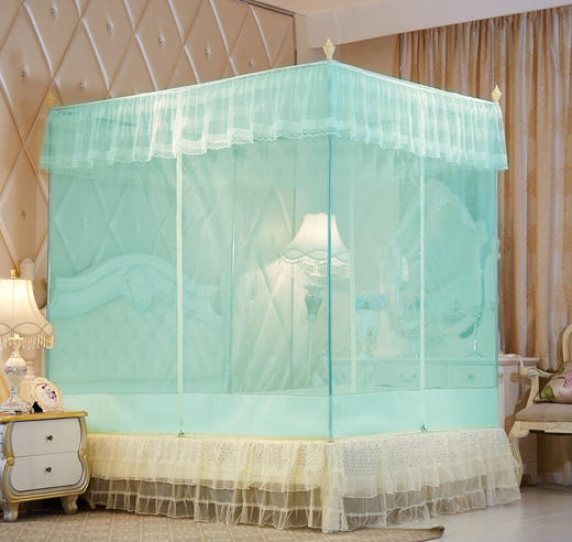 MR坐床拉链三开门有底蚊帐不锈钢管加粗加厚防摔铁艺钢管1.5m1.8米 商品图5