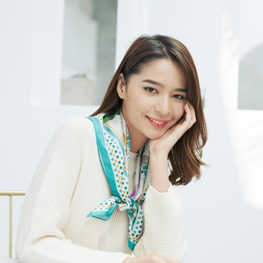 雪绒花Edelweiss 桑蚕丝巾小方巾复古百搭气质条纹发饰发带 商品图1