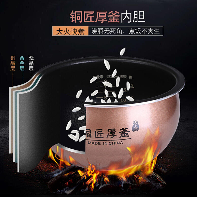 九阳电饭煲 铜匠厚釜 家用智能电饭锅大容量多功能4l/5l f-40fy5/f-50