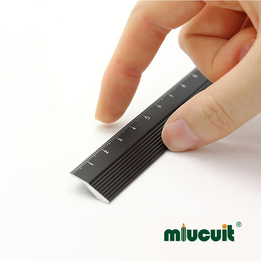 日本MIDORI 铝制直尺15cm激光雕刻金属铝嵌木学生学生木制尺子 商品图3