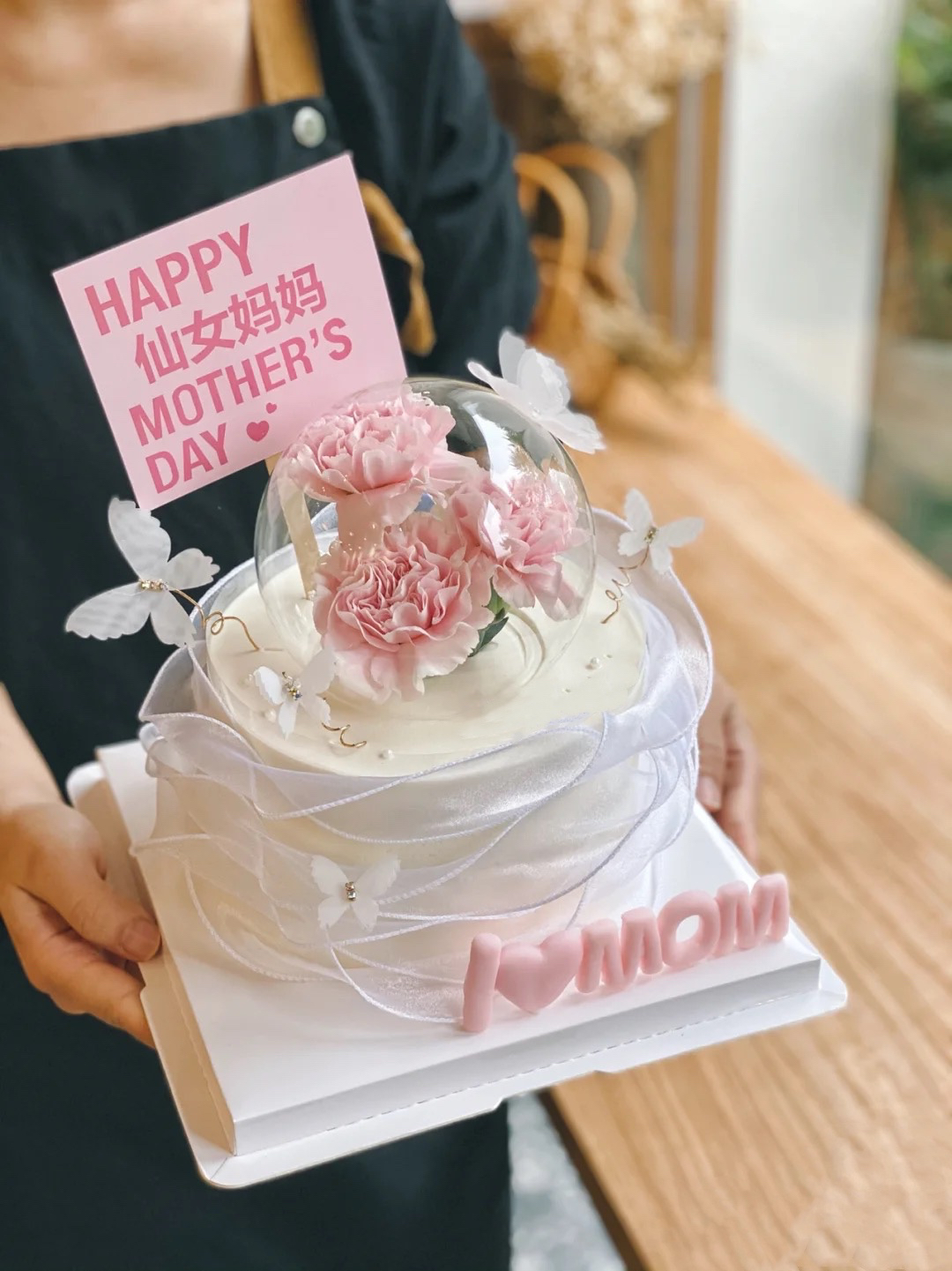 母亲节妈妈康乃馨蝴蝶丝带款