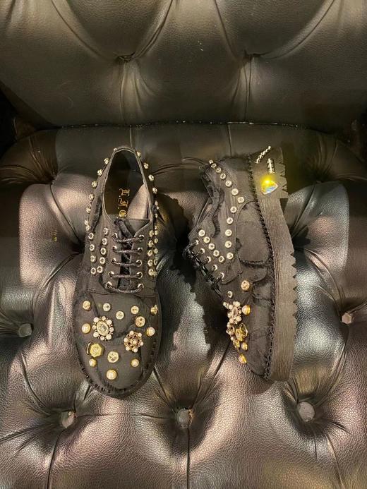 LFGJ女鞋  3863 哥特奢华系带百搭平底鞋 商品图4