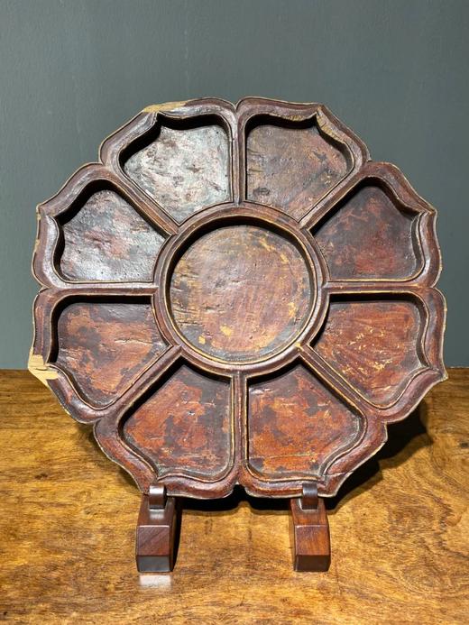 木雕宝相莲花型大供盘， 顺丰包邮 商品图10