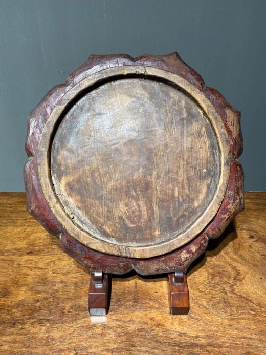 木雕宝相莲花型大供盘， 顺丰包邮 商品图6