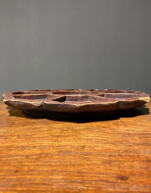 木雕宝相莲花型大供盘， 顺丰包邮 商品图5