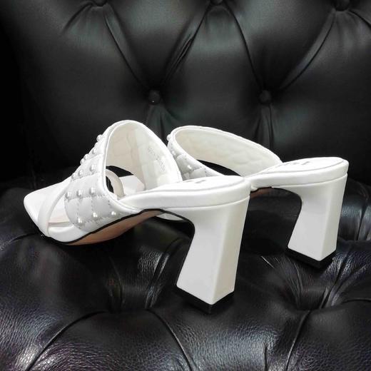 lfgj jeans BJ609 方头露趾时尚编织水晶跟高跟凉拖 商品图2