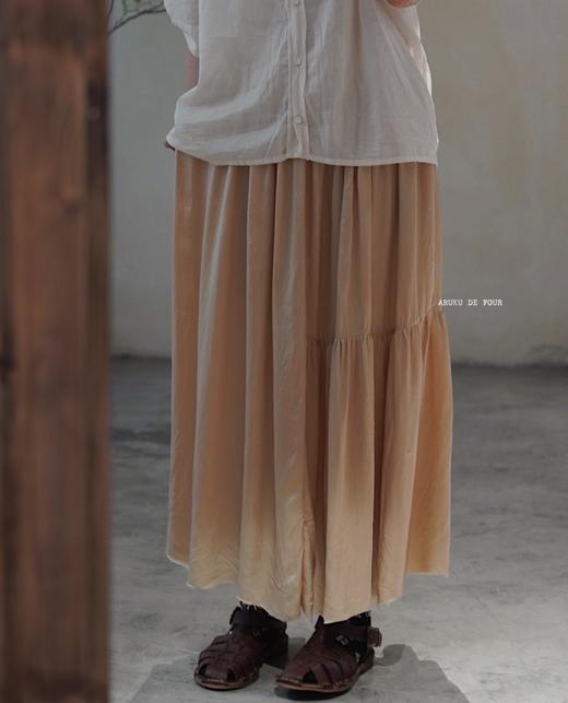 elsa esturgie 卡其色铜氨纤维丝质半身裙 商品图3