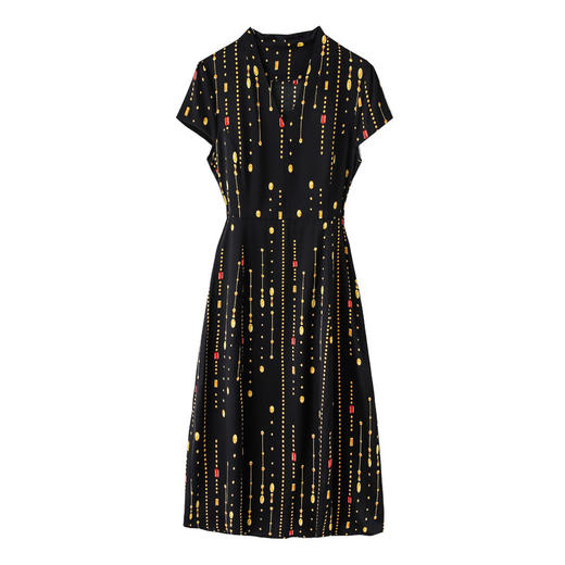 上海旗袍厂ASE-9156女装夏季V领真丝连衣裙2021桑蚕丝印花裙 商品图5