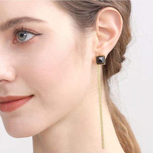 流苏黄金耳饰 台湾设计师品牌Tracey Chen 镀金持久不褪色 商品图2