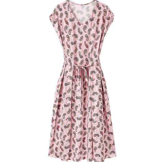 上海旗袍厂ASE-9136粉色收腰桑蚕丝真丝连衣裙 商品图6