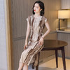 上海旗袍厂ASE-9128夏季新款中国风复古条纹中老年气质女装桑蚕丝真丝连衣裙 商品缩略图5