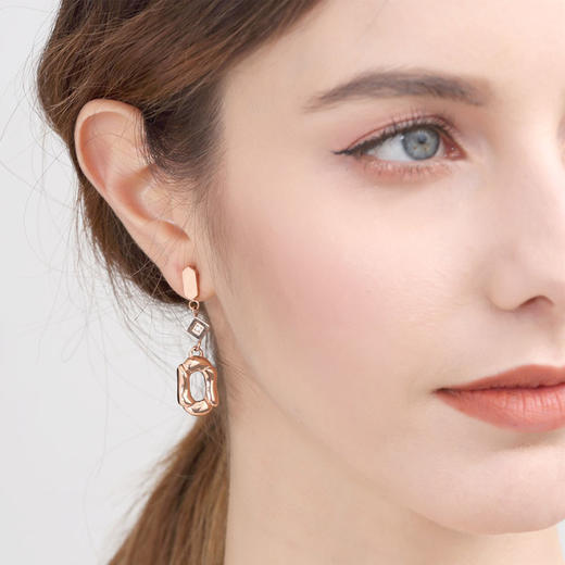 天然钻石编织耳饰 台湾设计师品牌Tracey Chen 镀金持久不褪色 商品图1