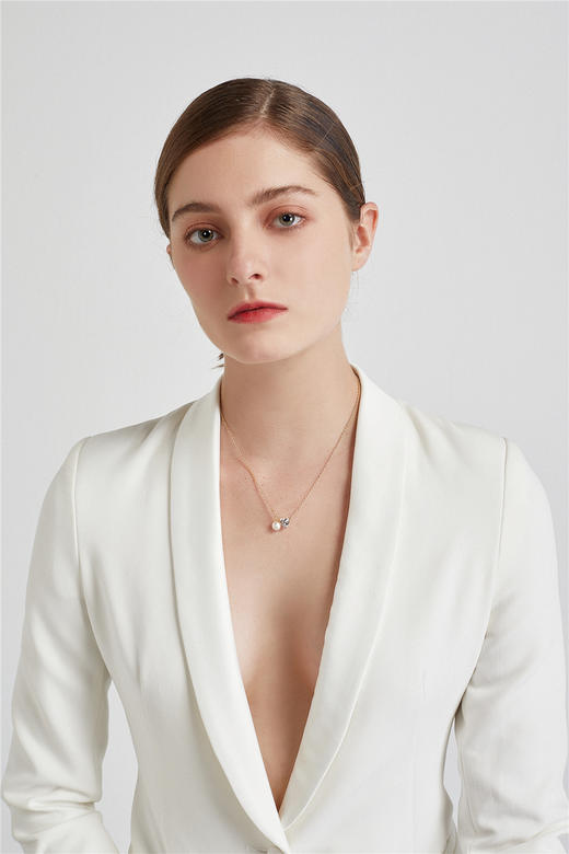 Pearl moments 闪耀白 心钻珍珠项链 商品图2