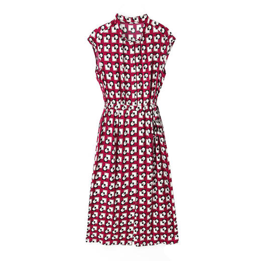 上海旗袍厂ASE-9159真丝连衣裙重磅桑蚕丝女2021春季新款收腰中长裙无袖修身 商品图4