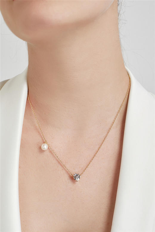 Pearl moments 闪耀白 心钻珍珠项链 商品图3