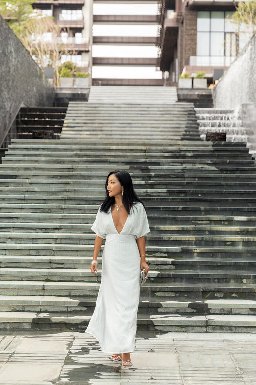 CG｜Ginny dress 05_504 [真丝深V双侧开衩连衣裙] 商品图5