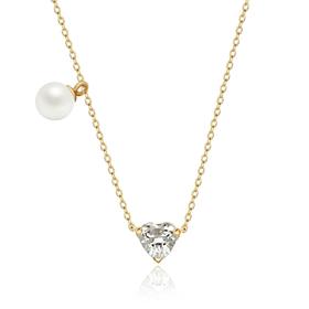 Pearl moments 闪耀白 心钻珍珠项链