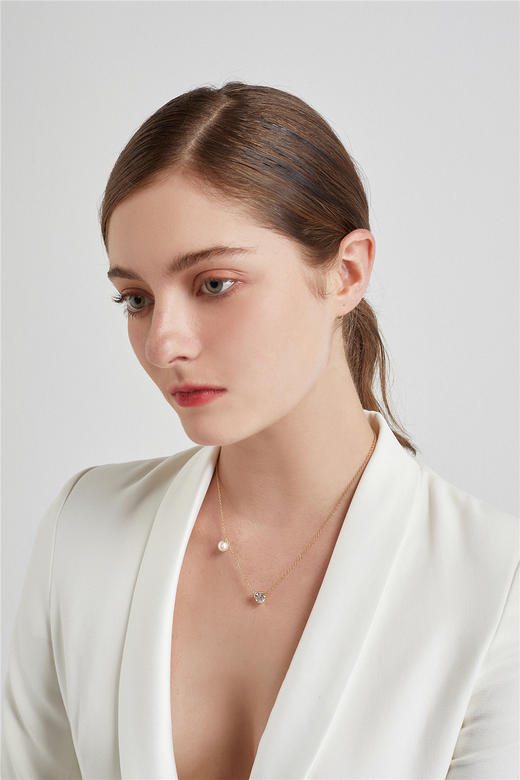 Pearl moments 闪耀白 心钻珍珠项链 商品图6