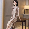 上海旗袍厂ASE-9128夏季新款中国风复古条纹中老年气质女装桑蚕丝真丝连衣裙 商品缩略图2