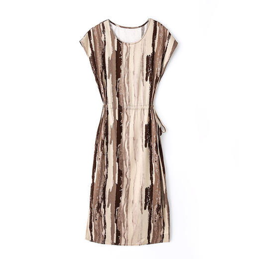 上海旗袍厂ASE-9128夏季新款中国风复古条纹中老年气质女装桑蚕丝真丝连衣裙 商品图4