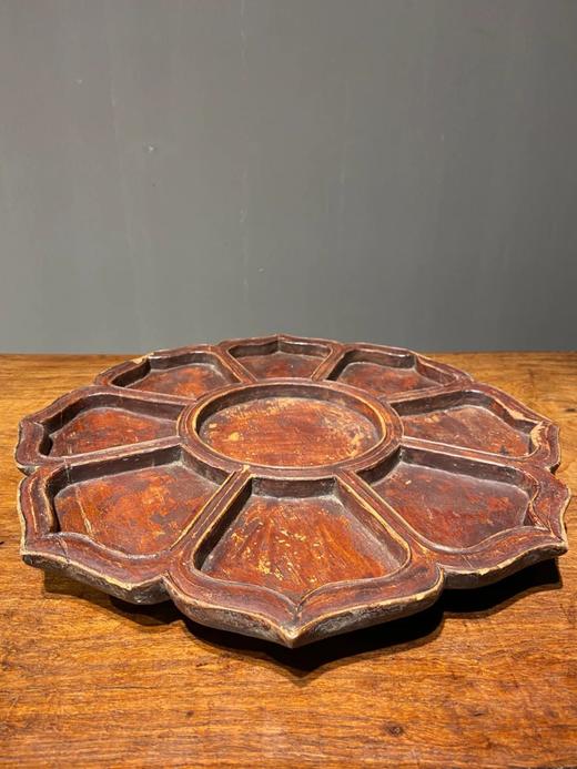 木雕宝相莲花型大供盘， 顺丰包邮 商品图7