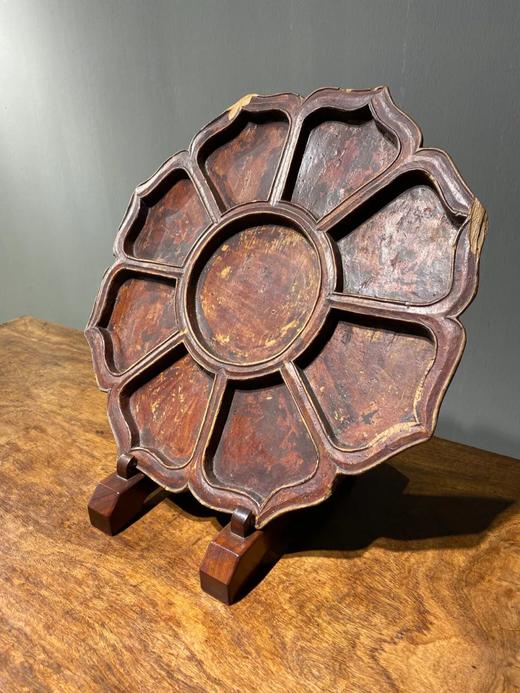 木雕宝相莲花型大供盘， 顺丰包邮 商品图11