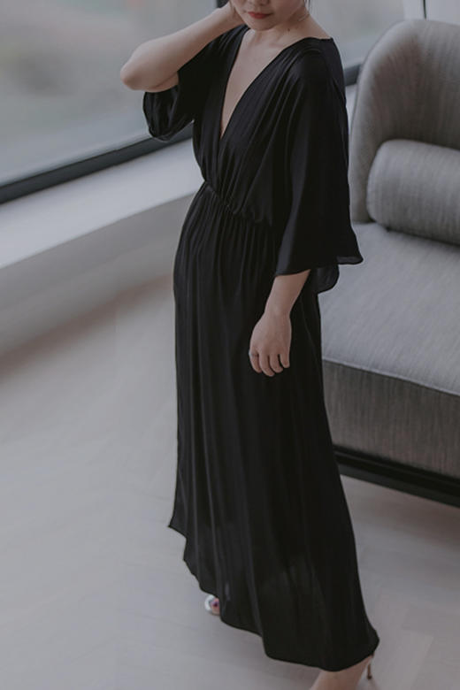 CG｜Dubai dress 05_506 [真丝深V松紧腰连衣裙] 商品图0