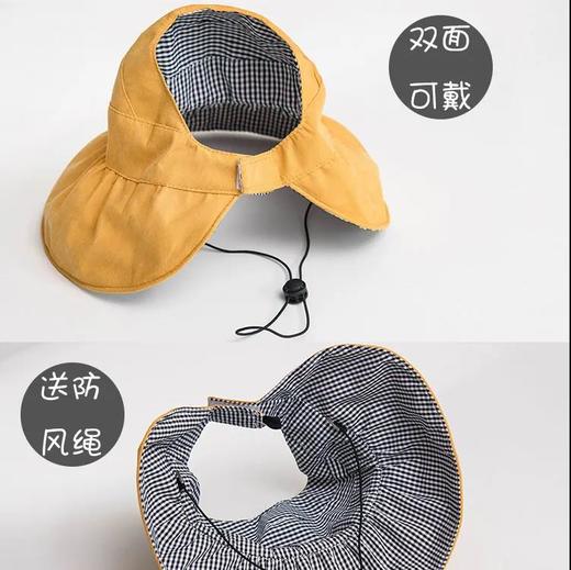 儿童空顶帽子夏季薄款宝宝防晒遮阳帽亲子韩版女童公主太阳渔夫帽 商品图3