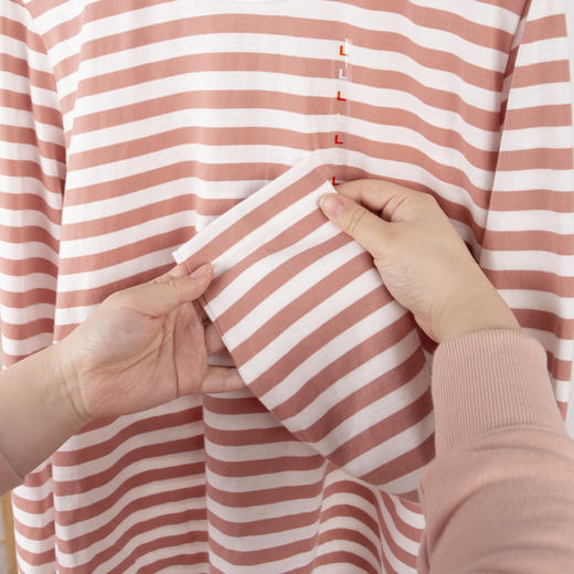 日式无印T恤衫良品全棉条纹T恤女款 A-4581 商品图3