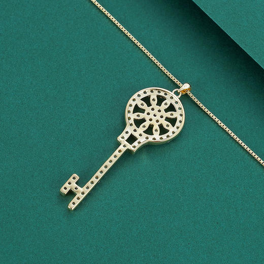 S925银【时光钥】套链项链【YXL01267】钥匙镀金2105 商品图2