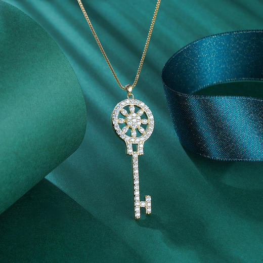 S925银【时光钥】套链项链【YXL01267】钥匙镀金2105 商品图4