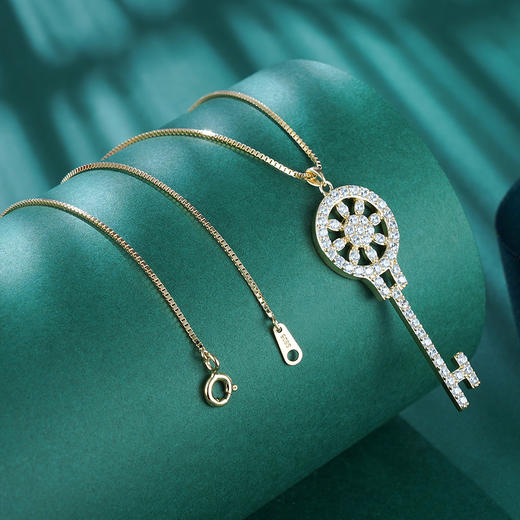 S925银【时光钥】套链项链【YXL01267】钥匙镀金2105 商品图3