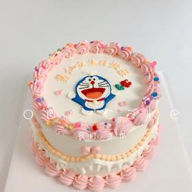 哆啦A梦/叮当猫/机器猫手绘复古蛋糕-低糖处理无添加