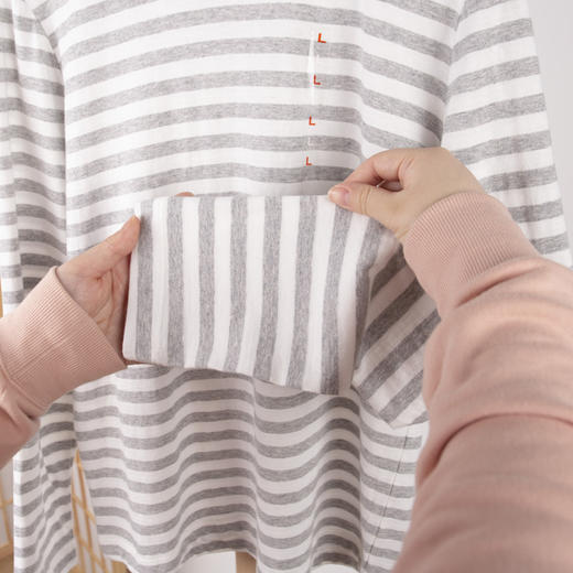 日式无印T恤衫良品全棉条纹T恤女款 A-4581 商品图5