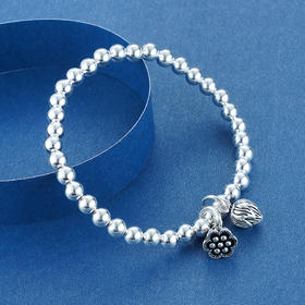 S925银【两世欢】手串5mm【KDFSL007-3-5MM】手链2105