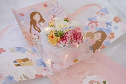 2021母亲节“惊喜盒子”鲜花蛋糕！5寸水果戚风，3层蛋糕胚，2层夹心，水果请备注默认火芒 商品图1