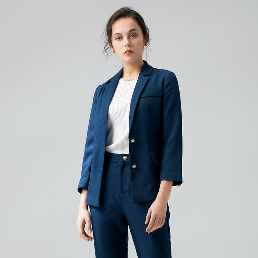 METTE2021年春夏新品女士小西装时尚休闲修身显瘦九分袖薄款外套 商品图2