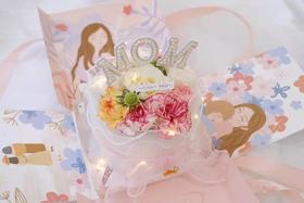 2021母亲节“惊喜盒子”鲜花蛋糕！5寸水果戚风，3层蛋糕胚，2层夹心，水果请备注默认火芒