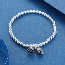 S925银【两世欢】手串4mm【 KDFSL007-1-4MM】手链2105