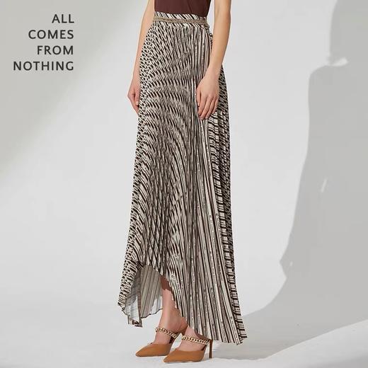 高腰不规则压褶半裙 商品图1