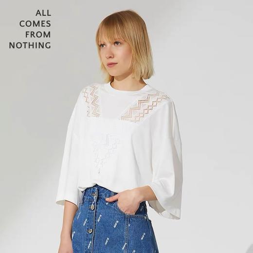 蕾丝拼接T恤 商品图1