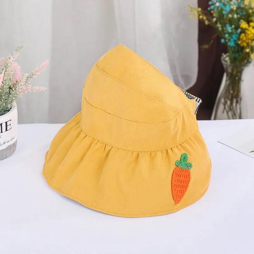 儿童空顶帽子夏季薄款宝宝防晒遮阳帽亲子韩版女童公主太阳渔夫帽 商品图12