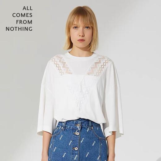 蕾丝拼接T恤 商品图0