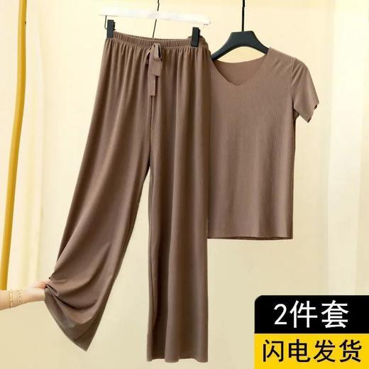 夏季冰丝睡衣两件套短袖套装 商品图11